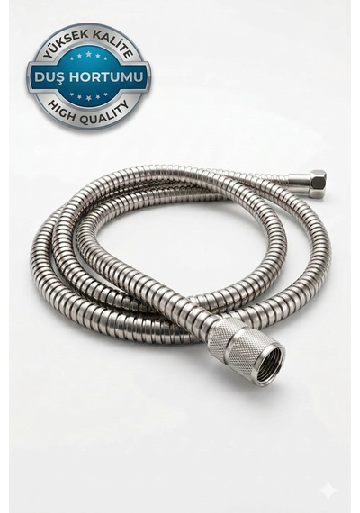 1,5 Metre Metal Örgülü Duş Hortumu Anti Twist Dolanmaz Kıvrılmaz Dayanıklı Duş Spirali Gri