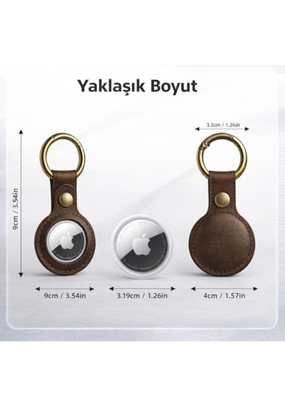 Apple Airtag Deri Anahtarlık, Haiki Gerçek Deri, Airtag Anahtarlık Deri