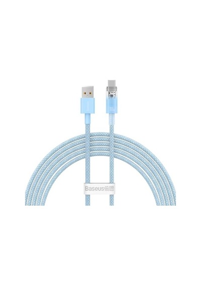 Explorer Serisi Hızlı Şarj Kablosu Akıllı Sıcaklık Kontrolü Usb To Type-c 100w, 2m, Mavi