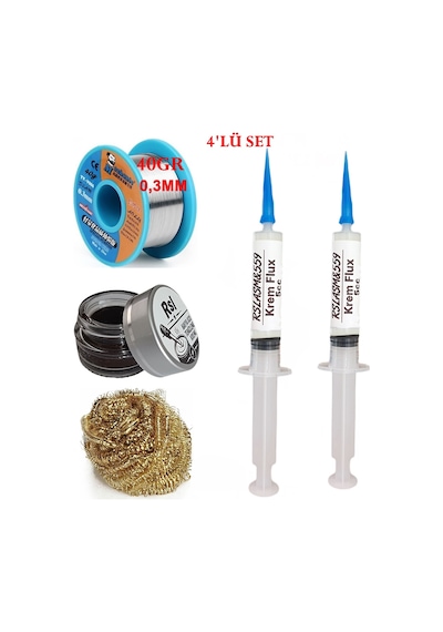Mechanic Lehim Teli 0,3mm 40gr Havya Uc Temizleyici Rslasm Flux Lehim Toplama Seti St34