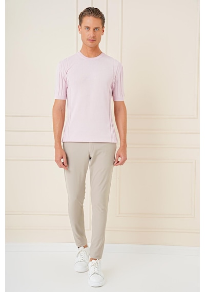 Efor Slim Fit Yan Cepli Düz Esnek Casual Koyu Bej Pantolon P 1144 K.Bej