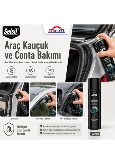 Selsil Lastik Kauçuk Fitil Yenileme Spreyi 200 Ml 36 Adet 1 Koli 200 Ml - 36 Adet