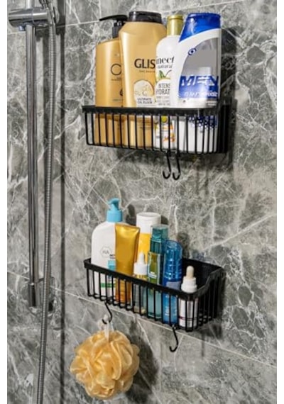 Banyo Rafı 2'li Banyo Düzenleyici Duş Rafı Organizer Şampuanlık Duşakabin Rafı Banyo Organizeri Banyo Askısı P Çok Renkli