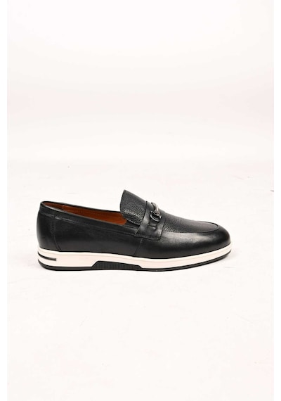 Bestello Bağcıksız Tokalı Loafer Termo Taban Hakiki Deri 333-5582 Erkek Ayakkabı Siyah