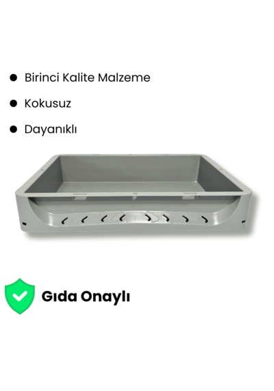 Alpbx Gıdaya Uygun Gri Hamur Pasası 40x30x7.5 CM - 7 L