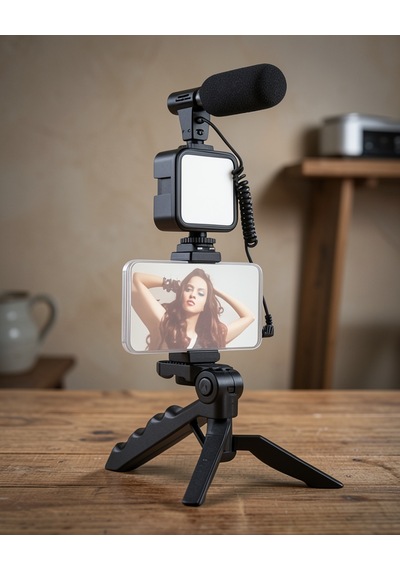 Tripod Telefon Tutucu Kumandalı Mikrofon Led Işık Uuczzzay49kameratelefontutucu2 Diğer