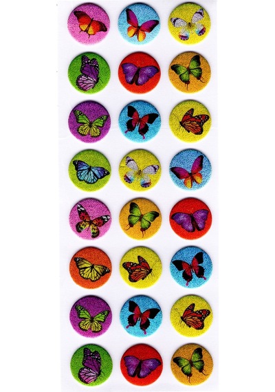 Sticker Kabartmalı Stiker Defter, Planlayıcı Kelebek Yuvarlak Cb416 16x7 Cm