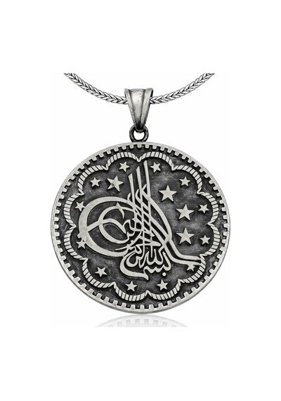 Gümüş Tuğra Kolye 01 - Gold 25345007