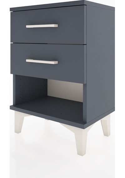 Arges Komodin 2 Çekmeceli 44x30x64 Antrasit-antrasit Antrasit