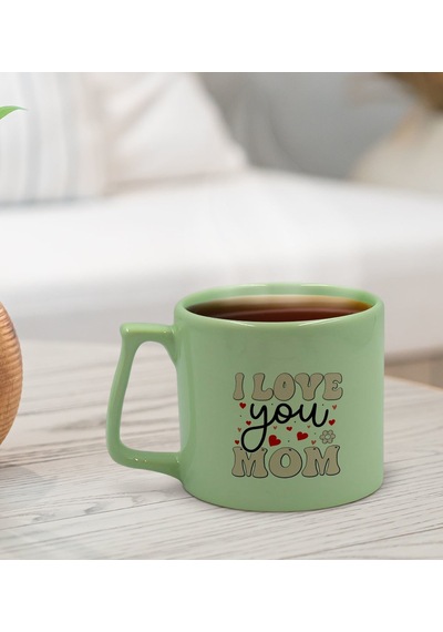 Bk Gift Anneler Günü Tasarımlı Pastel Su Yeşili Middle Kupa Bardak, Anneye Hediye, Ev Hediyesi, Anneler Günü Hediyesi, Ofis Hediyesi-2
