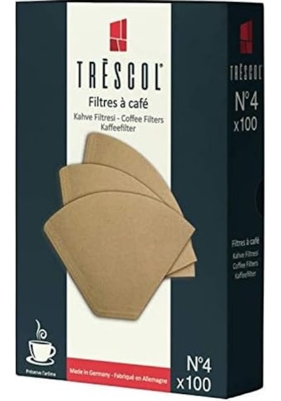 Kahve Filtresi, Naturel Kağıt, 4 Numara, Büyük Boy, 100'lü Paket Çelik
