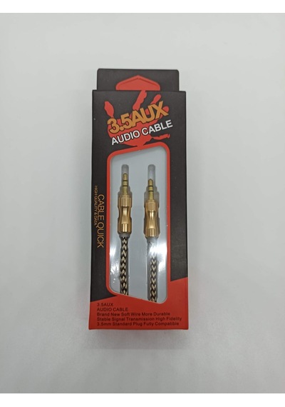 Araç Aux Kablosu 1 Metre 3.5Mm Hasır Kablo Aux
