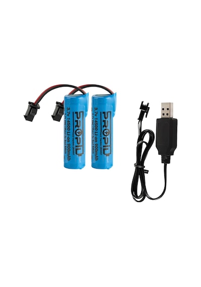 2 Adet 3.7v 14500 Li-ion Oyuncak Pili + Usb Şarj Cihazı Sm2p Soketli Set