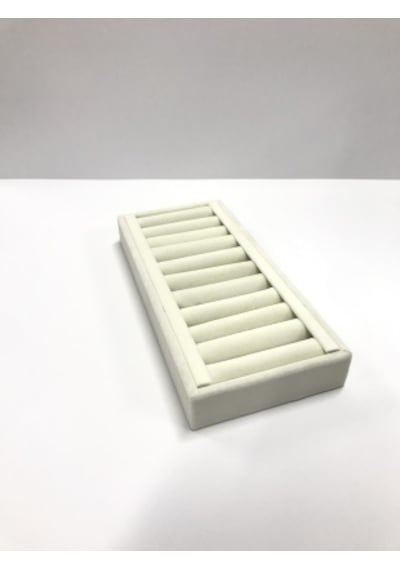 Rulo KREM yüzük sergileme tablası (10x24cm) Krem