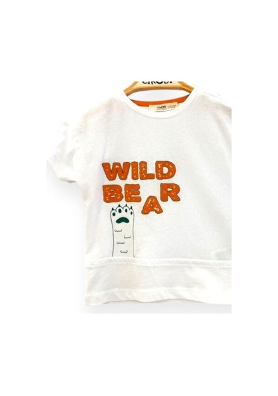 Çikoby Erkek Bebek Pamuklu Kısa Kollu Tshirt-13806-beyaz Beyaz