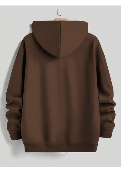 Uyguntarz Unisex Minimal Dag Baskılı Oversize Sweatshirt Kahverengi