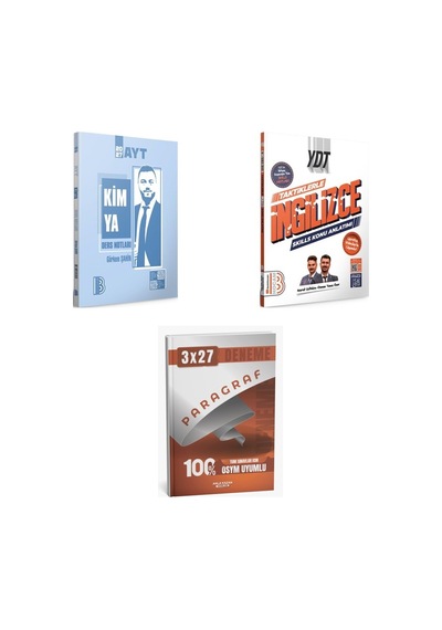2027 Ayt Benim Hocam Kimya Ders Notları + Ydt Taktiklerle İngilizce Skılls Konu + Ankapade 3'lü Set