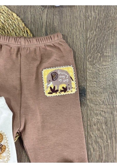 101 Dalmations Bulut Baskılıyenidoğan Organik Pamuk Erkek Bebek Patikli Eşofman 3lü Set Çok Renkli