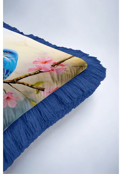 Kuş Çiçekli Bahar Desen Saçaklı Yastık Kılıfı - Sakura Pembe Lacivert Püsküllü Kırlent Kılıfı Kadim Atlas Aura Kuş Çiçekli Bahar Desen Saçaklı Yastık Kılıfı - Sakura Pembe Lacivert Püsküllü Kırlent Kılıfı Kadim Atlas Aura
