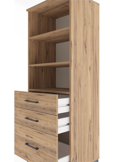 Hyperion Dolap 3 Raflı 3 Çekmeceli 60x44x163 Çam-çam Çam