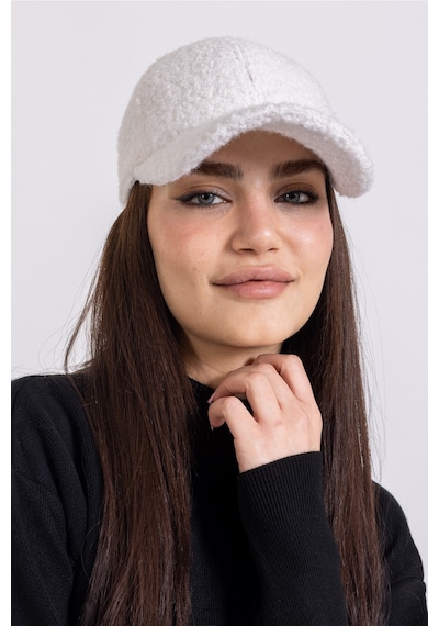 Ladycolor Şapka Peluş Ponpon Kumaş Beyaz Beyaz