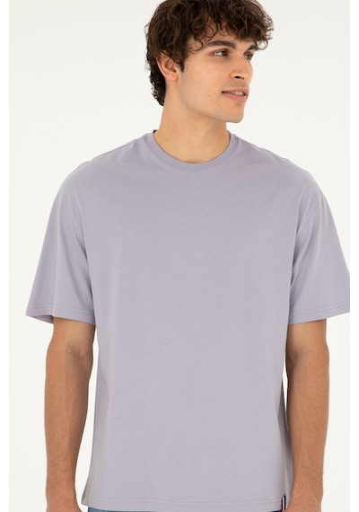 U.S. Polo Assn. Erkek Comfort Fit Bisiklet Yaka Gri Tişört 50294216-VR024