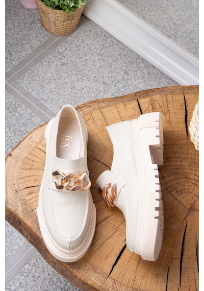 Fox Shoes Bej Kalın Tabanlı Kadın Günlük Ayakkabı K294760009