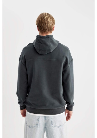Defacto Comfort Regular Fit Rahat Kalıp Kapüşonlu Basic Sweatshirt B4446AX24SPGN1082 Yeşil