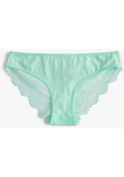 Koton Brief Dantelli Külot Fitilli Pamuklu Yeşil 4slk30108mk Yeşil