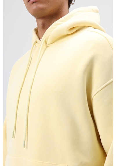 Vamos Basic Oversize Yıkamalı Hoodie Sarı