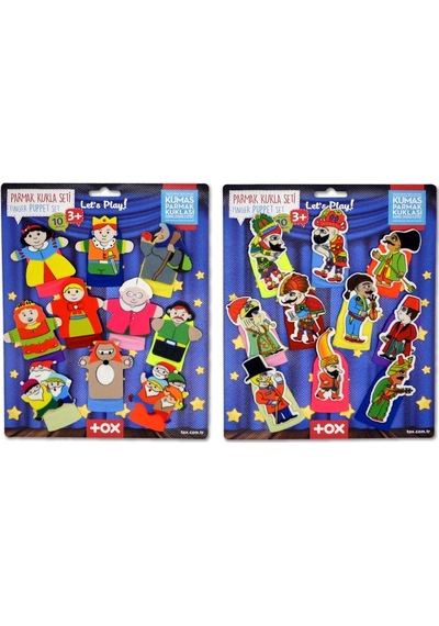 2 Set - 20 Parça Hacivat , Karagöz Ve Masal Kahramanları Parmak Kukla T224 T225