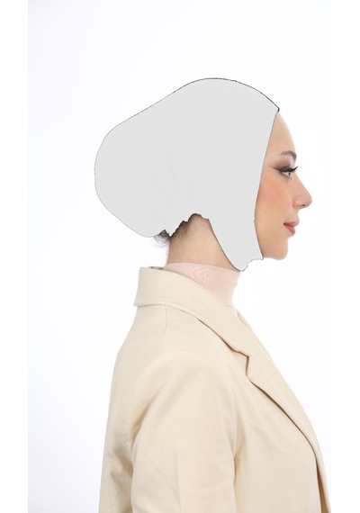 Melodi Scarf Kadın Tesettür Geniş Hacimli Pratik Ense Ve Çene Altından Geçmeli Kaymayan Çeneli Bone Ten Rengi Ten Rengi