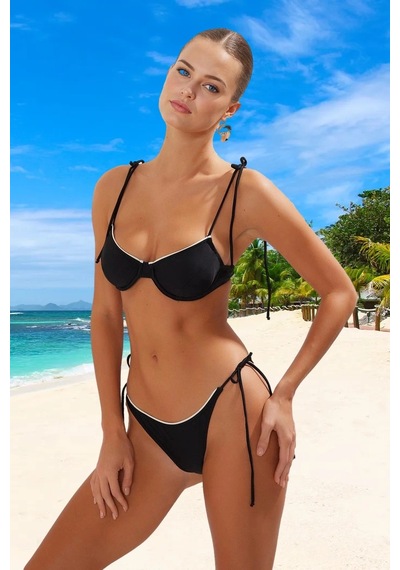 Ersefa Tasarım Bikini Takımı Özel Yaz Koleksiyonu Premium Kalite Hızlı K Siyah - Beyaz