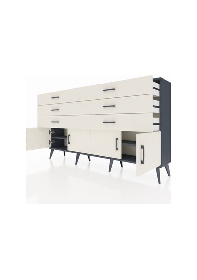 Arges Konsol 2 Raflı 6 Çekmeceli 4 Kapaklı 176x30x99 Antrasit-ayt Antrasit-aytaşı Arges Konsol 2 Raflı 6 Çekmeceli 4 Kapaklı 176x30x99 Antrasit-ayt Antrasit-aytaşı