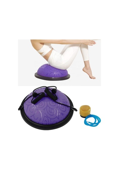 Tırtıklı Trainer Bosu Ball Denge & Egzersiz Topu Mor Renk Bosu Topu 58 Cm