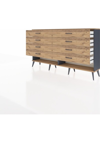 Arges Konsol 8 Çekmeceli 176x30x99 Antrasit-çam Antrasit-çam Arges Konsol 8 Çekmeceli 176x30x99 Antrasit-çam Antrasit-çam