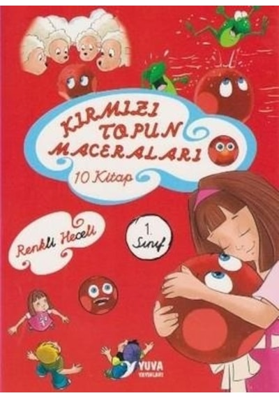 1.Sınıf Kırmızı Topun Maceraları 10 Kitap Set Renkli Hece - Yuva