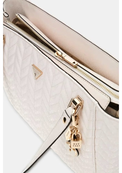 Guess Stacey Tote Çanta-gg974125 Beyaz