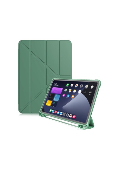 Apple Uyumlu iPad, Air 11inç M2 2024 Kılıf Kalem Bölmeli Trifolding Case A2902 A2903 A2904