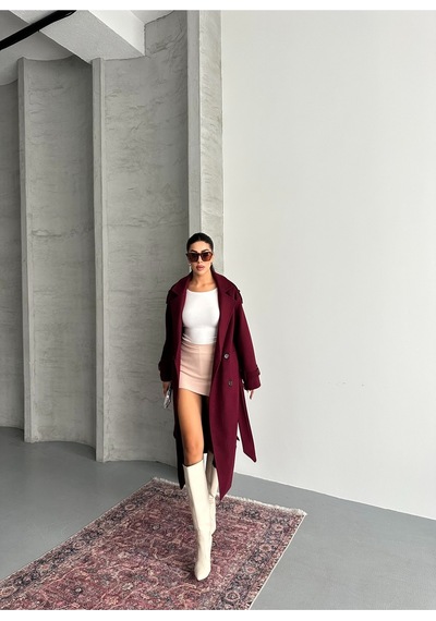 Candybia Laura Kuşaklı Yeni Sezon Astarlı Premium Kalite Rahat Kalıp Kadın Kaşe Kaban Mont Bordo Bordo Candybia Laura Kuşaklı Yeni Sezon Astarlı Premium Kalite Rahat Kalıp Kadın Kaşe Kaban Mont Bordo Bordo