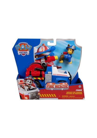 Paw Patrol Chase Fire Rescue İtfaiye Aracı 18 Cm + 7 Cm Figür Su Fırlatan