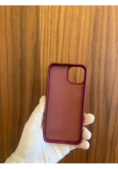 Apple iPhone Uyumlu 13/14 Leopar Baskılı İçi Kadife Silikon Telefon Kılıfı Bordo