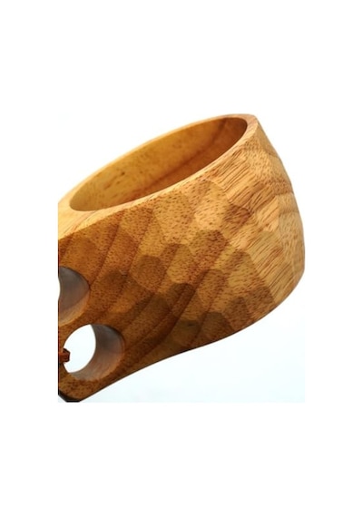 Desenli Kuksa Bardak Açık Ahşap