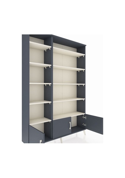 Arges Dolap 10 Raflı 3 Kapaklı 132x30x195 Antrasit-antrasit/a... Antrasit