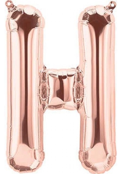 H Harfi Rose Gold Folyo Balon 34 İnç 80 Cm