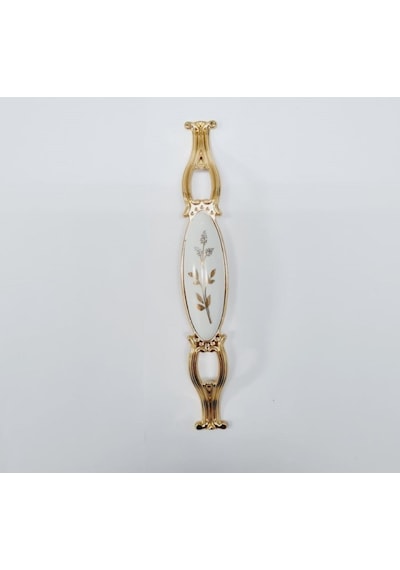 Zümre 128 Mm Metal Gold Kasa Beyaz Yaprak Desenli / 5 Adet Altın