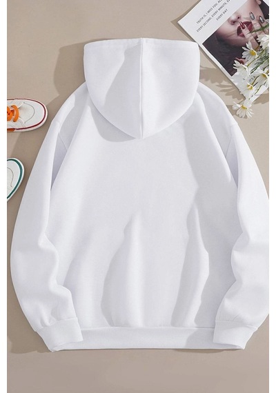 Uyguntarz Unisex Boys Bear Baskılı Sweatshirt beyaz