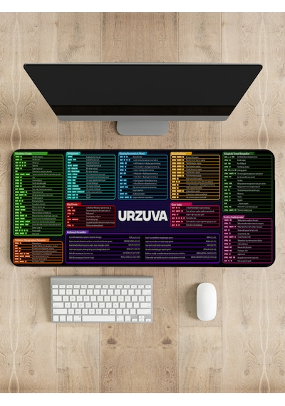 Mouse Pad Excel Kısayol Tuşları Mousepad Dikişli Kenar