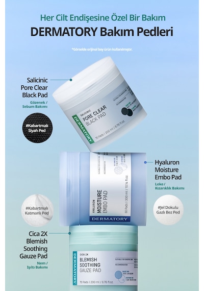 Yağlı Cilde Siyah Nokta Karşıtı Peeling Ped İç Yedek Dermatory Salicinic Pore Clear Black Pad Refill
