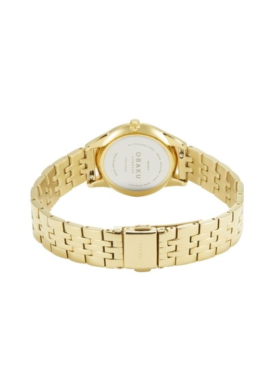Obaku Denmark V297lxgısg Quartz Çelik Altın Rengi Beyaz Kadran 32 Mm Kadın Kol Saati Altın
